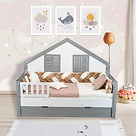 TUGU HOME&BABY KADİFE MONTESSORİ PAMUKLU 6 PARÇA 90x190 cm MONTESSORİ YATAK,TEK KİŞİLİK MONTESSORİ UYKU SETİ