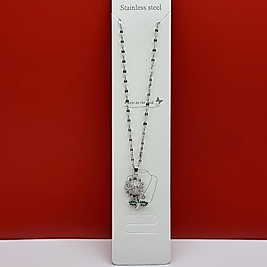 Ayçiçeği figürü çelik kolye silver