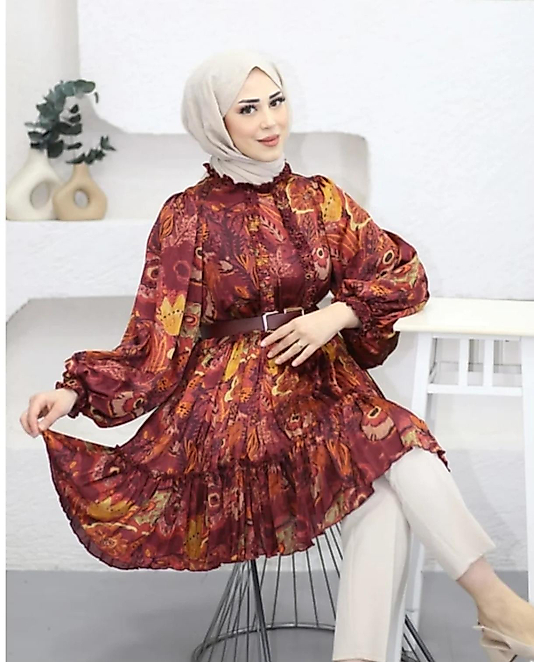 çiçekli  trend tunik