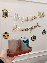 Ramazan Özel Seri 2li El Boyaması Kokulu Mum