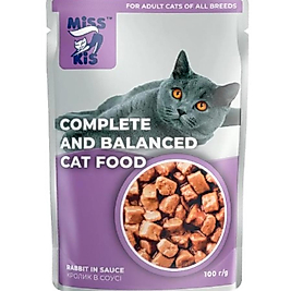 Miss Kis Tavşanlı Yetişkin Kedi Pouch 100 Gr X 24 Adet