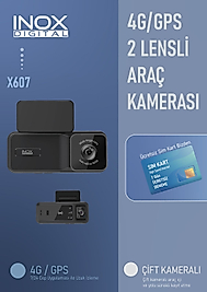INOX-X607 4G GPS DESTEKLİ ÇİFT YÖNLÜ ARAÇ İÇİ KAMERA