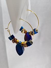 HEMATİT CAM HALKA KÜPE