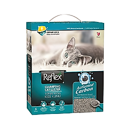Reflex Topaklanan Aktif Karbonlu İnce Taneli Kedi Kumu (6 L)