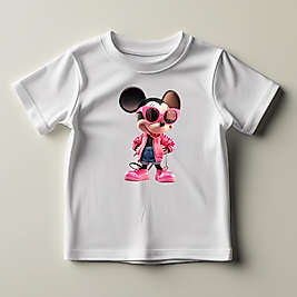Mickey Mouse Baskılı Normal Kalıp  Çocuk Tişört