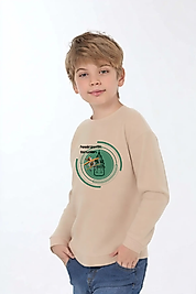 Erkek Çocuk "Hazerfen" Baskılı Pamuklu Sweat