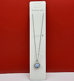 Güneş figürü çelik kolye silver