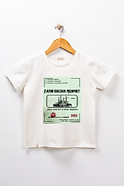 Yetişkin Kısa Kollu Bisiklet Yaka "Fatih Sultan Mehmet" Padişah Baskılı Tişört Mevsimlik Pamuklu