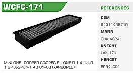 POLEN FİLTRESİ MINI ONE -COOPER COOPER S - ONE D 1.4-1.4D 1.6-1.6S-1.4-1.4D 01-08 (KARBONLU)