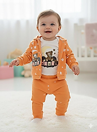 Baby baskılı Zıbınlı üçlü takım