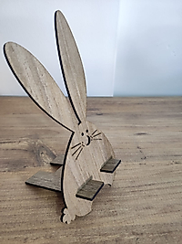 Miracix MRCTVS002Tavşan Figürlü Telefon Tutucu Ahşap Telefon Standı Masaüstü Telefon Tutucu Aparatı