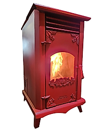 MEGA FANLI ÜFLEMELİ PELET SOBA 22 KW (KIRMIZI)