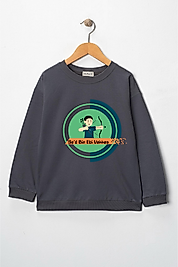 Erkek Çocuk "Saad Bin Ebi Vakkas" Baskılı Pamuklu Sweat