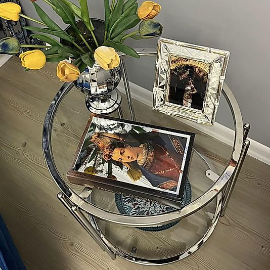 PARLAK KROM BLOK YAN SEHPA ALT ÜST ŞEFAF CAM