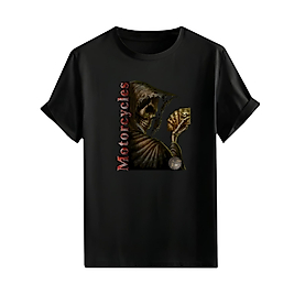 Motorcu Tarzı Baskılı Oversize Unisex Tişört