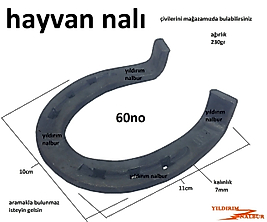HAYVAN NALI 60NO AT NALI EŞŞEK BOĞA NALI DEMİR NAL BÜYÜK BAŞ NAL