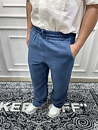 Keten Jogger Pantolon Mavi - Kps