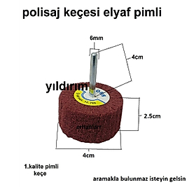 CİLA KEÇESİ 40 LIK KUYUMCU PARLATICI PİMLİ MATKAP İÇİN TEMİZLEME PARLATMA KEÇE SKOÇ