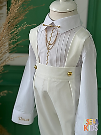 Erkek Çocuk Ekru Salopet Takım