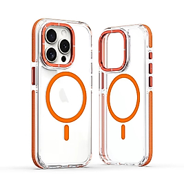 İPhone 16 Pro Max Magsafe Sararmaz Mika Telefon Kılıfı Turuncu