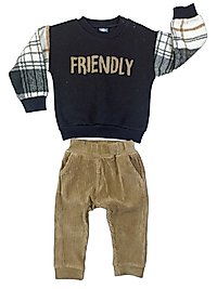 FRİENDLY KADİFE PANTALONLU 3 İPLİK KIŞLIK TAKIM