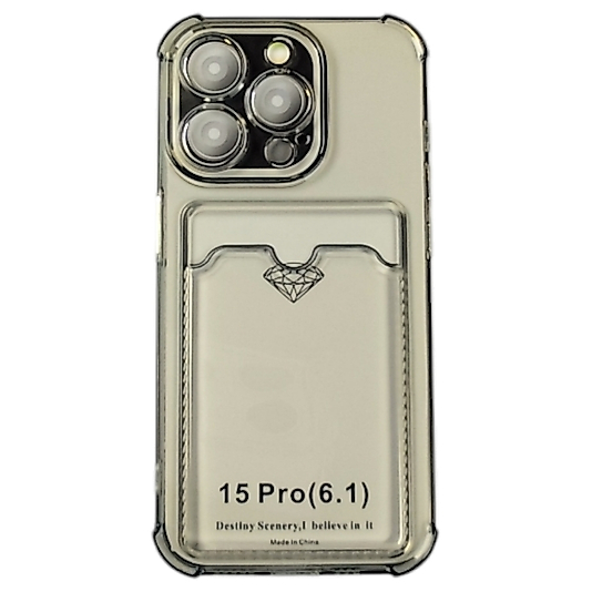 APPLE 15 PRO TRANSPARAN CUZDANLI KILIF