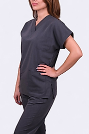 Füme Likralı Unisex Yarasa Kol Hemşire Ve Doktor Forması Takımı
