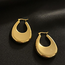 Büyük Boy Vintage Gold Çelik Küpe