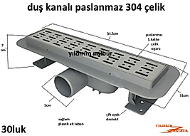 DUŞ KANALI DUŞ SÜZGECİ 30CM BANYO YERSİFONU KROM PASLANMAZ