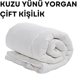 Kuzu Yünü Yorgan Çift Kişilik 195x215 cm 3kg Merinos Kuzu Yünü