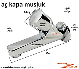 TEKLİ AÇ KAPA MUSLUK PRİNÇ 1.KALİTE YERLİ ÜRÜN LAVABO BANYO MUSLUĞU