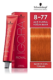 İGORA ROYAL SAÇ BOYASI 60 ML. (8-77 AÇIK KUMRAL YOĞUN BAKIR)