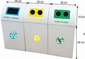 Geri Dönüşüm Kutusu Boyalı 3'lü ( KDV DAHİL )