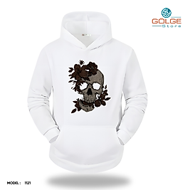 İskelet Görselli Slimfit Kapüşönlu Hoodie Erkek kadın Sweatshirt