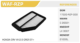 HAVA FİLTRESİ HONDA CRV VII 2.0 CRDİ 07>