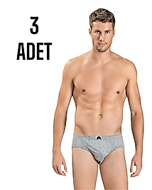 Gümüş Erkek Penye Slip Külot Gri 3 lü Paket