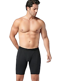 Gümüş İç Giyim 4074 Erkek Likralı Uzun Boxer Siyah