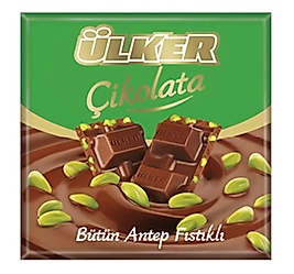 ÜLKER ÇİKOLATA FISTIKLI KARE 65 GR