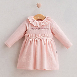 Kız Bebek 0-24 Ay Nakış Detaylı Elbise