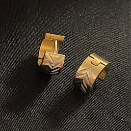 Kuyumcu Model 14k Minimal Halka Gold Çelik Küpe