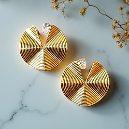 Zara Model Taşlı Tasarım Halka Küpe