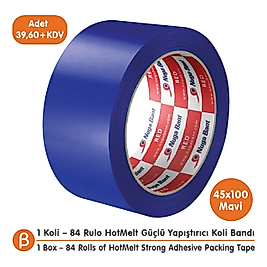 Nuga 1 KOLİ (84 ADET) 45x100 Mavi HotMelt Koli Bandı