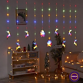 3 METRE 60-90CM ANİMASYONLU NOEL BABA - GEYİK SET YILBAŞI SÜSÜ