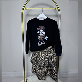 Mickey Mouse ve Leopar Etek Takımı