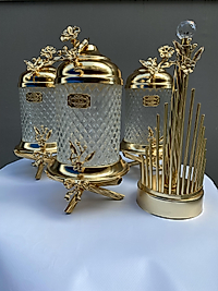 LUX KRİSTAL KAVANOZ TAKIM VE RULO HAVLULUK