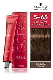 İGORA ROYAL SAÇ BOYASI 60 ML. (5-65 AÇIK KAHVE ÇİKOLATA ALTIN)