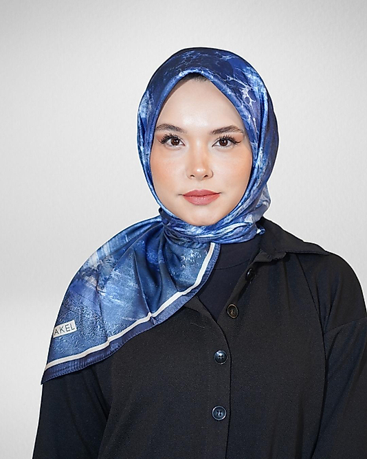 Dijital Kristal Eşarp Pastel Mermer Desenli