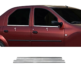 Dacia Logan Krom Cam Çıtası (4Parça) 2008 ve Üzeri Paslanmaz Çelik