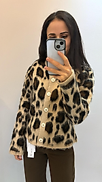 Leopar desen hırka