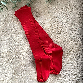 Diz Altı Kız Bebek Çorap Kırmızı